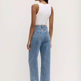 Robyn Scoop Neck Rib Tank White