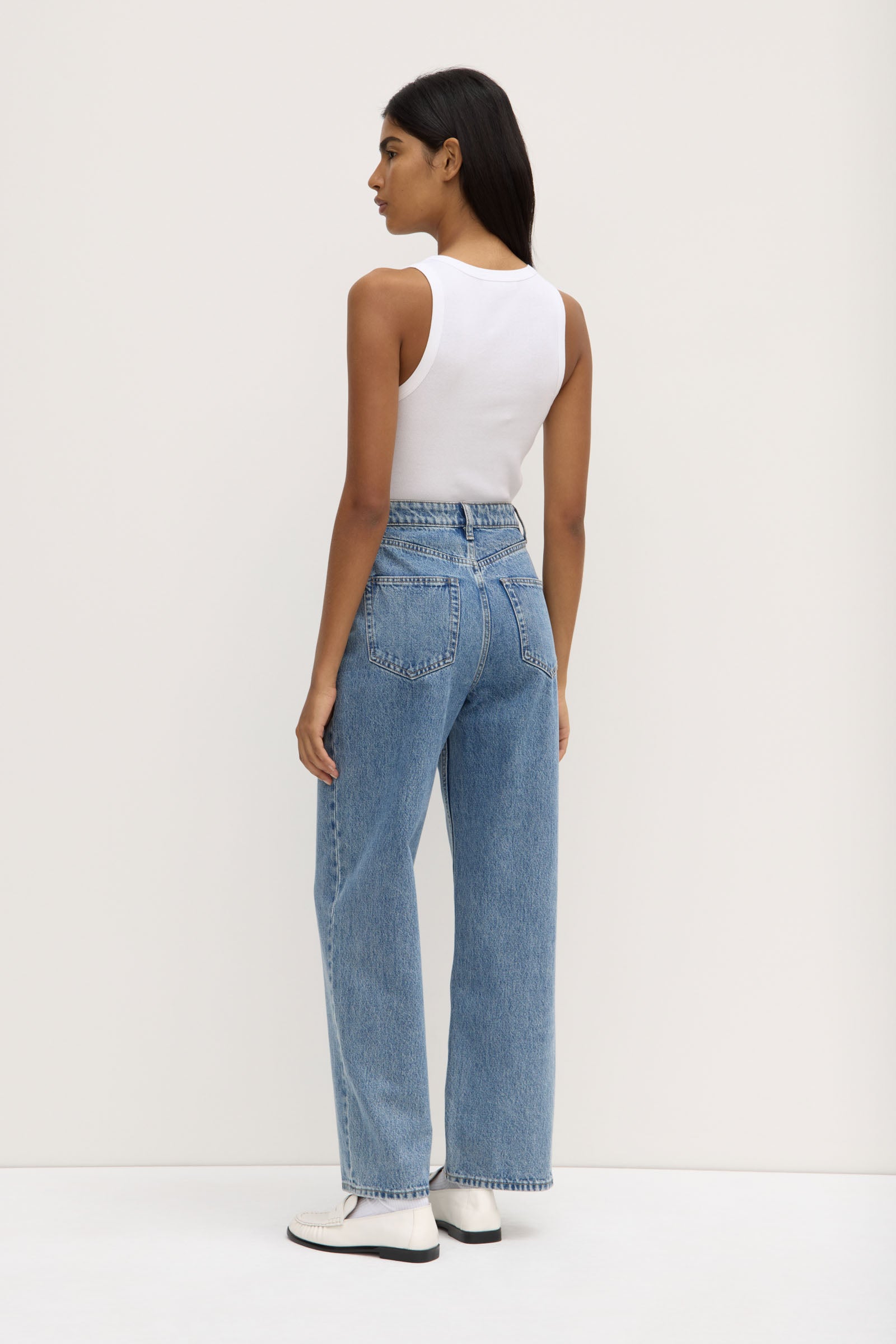 Robyn Scoop Neck Rib Tank White
