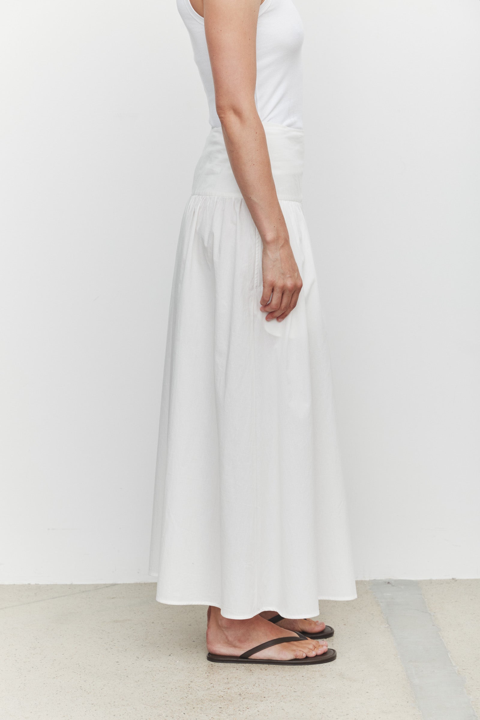 Sarah Cotton Maxi Skirt White