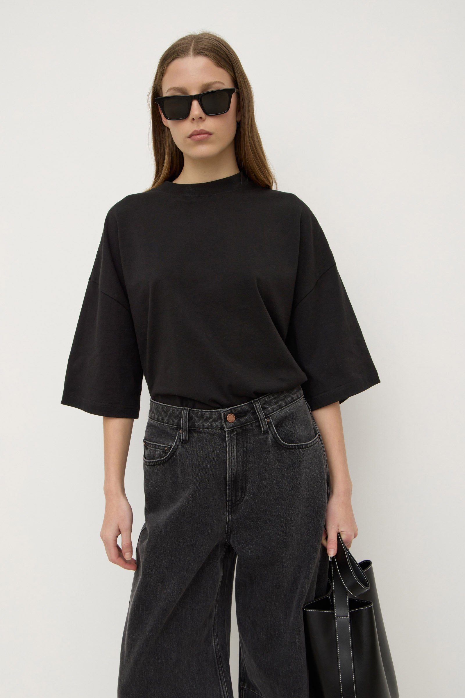 Max Cotton Oversized Tee Black