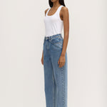 Robyn Scoop Neck Rib Tank White
