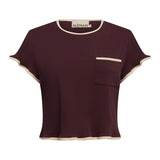 Alemais Bonetta Cropped Tee | Burgundy