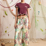 Alemais Bonetta Cropped Tee | Burgundy