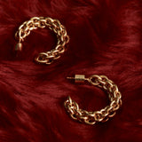 Gimme Tangled Brushed Chain Hoop | Gold