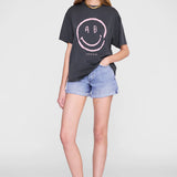 Anine Bing Cade Tee Smiley | Washed Grey
