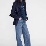 Anine Bing Harvey Sweatshirt Melrose Stencil | Navy