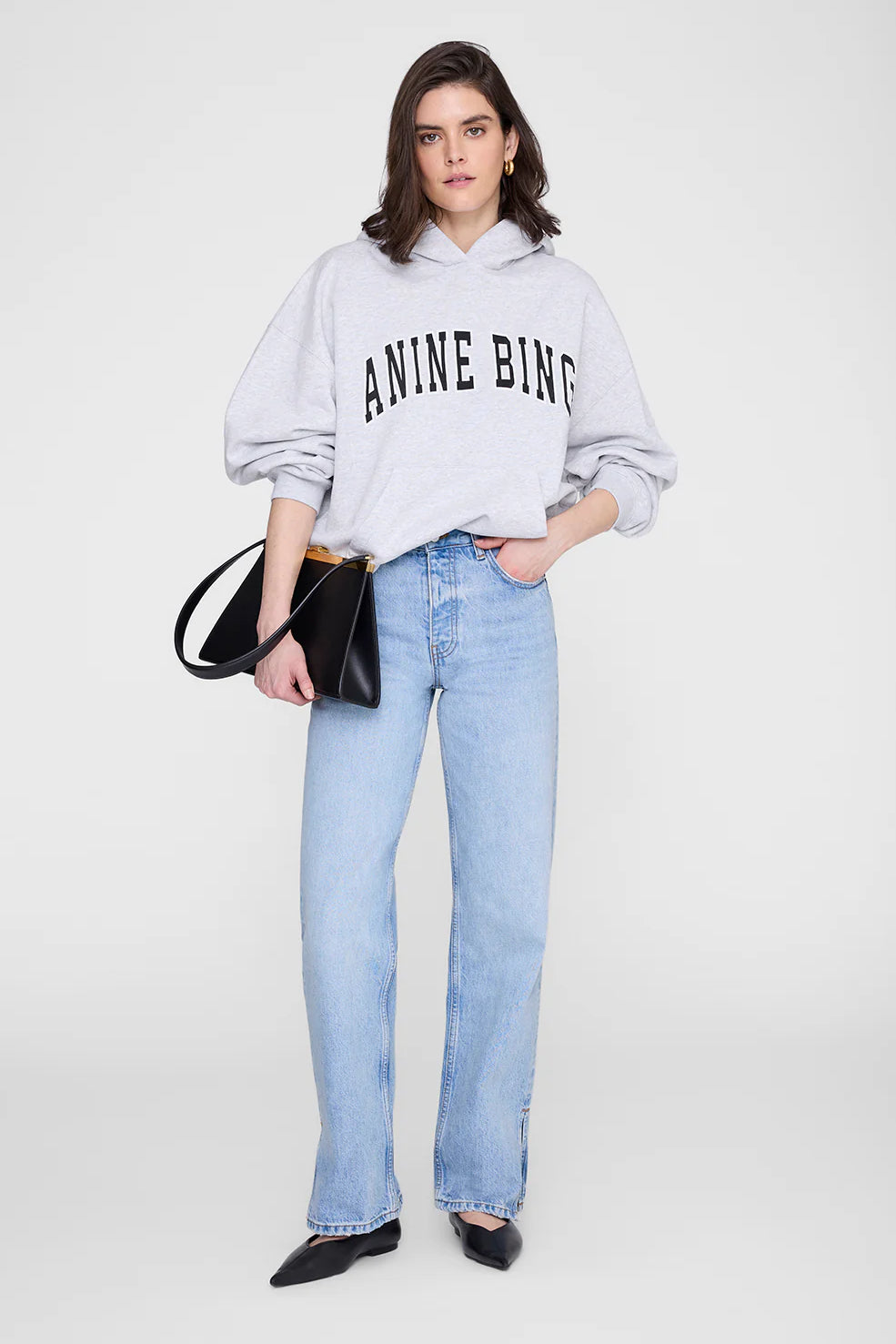 Anine Bing Harvey Sweatshirt New Classic | Medium Heather Grey