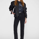 Anine Bing Kent Tee Eagle | Washed Black