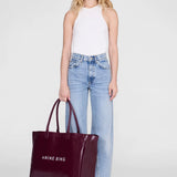 Anine Bing Leo Coated Canvas Tote | Fig (PRE-ORDER)