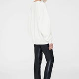 Anine Bing Miles Sweatshirt | Letterman Off White