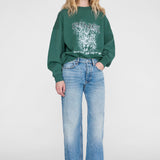 Anine Bing Miles Sweatshirt Leopard | Emerald Green (PRE-ORDER)