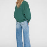 Anine Bing Miles Sweatshirt Leopard | Emerald Green (PRE-ORDER)