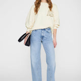 Anine Bing Miles Sweatshirt | Letterman Cream