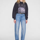 Anine Bing Miles Sweatshirt Sport Club | Vintage Black (PRE-ORDER)