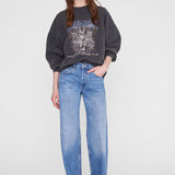 Anine Bing Miles Sweatshirt Leo Muse | Washed Black