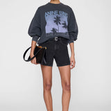 Anine Bing Miles Sweatshirt Palms | Washed Grey