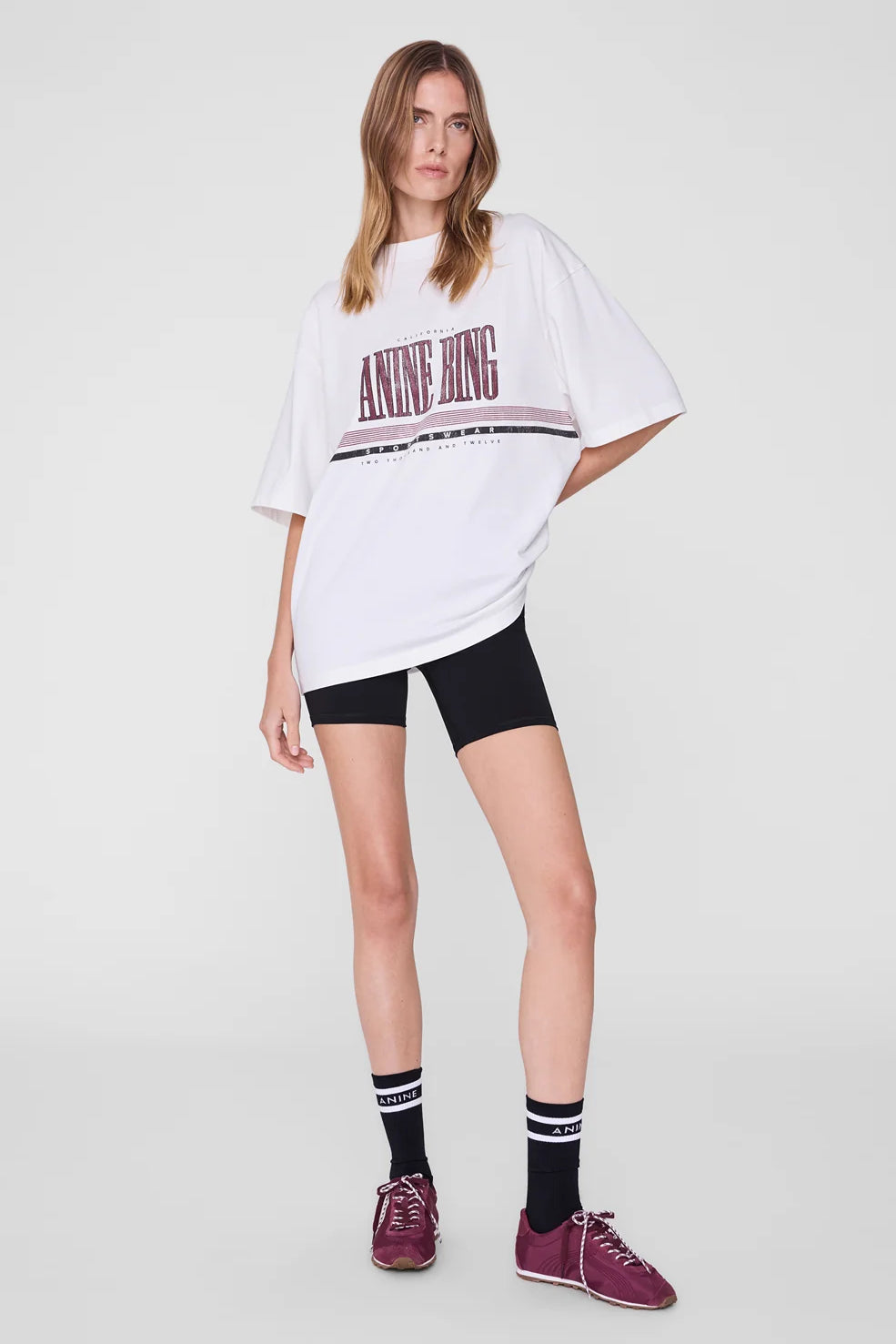 Anine Bing Nell Tee Sport | White (PRE-ORDER)