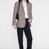 Anine Bing Quinn Blazer | Beige/Navy Check