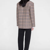 Anine Bing Quinn Blazer | Beige/Navy Check