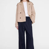 Anine Bing Rickie Cropped Trench | Beige