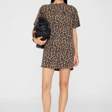 Anine Bing Beth Mini Dress | Black and Brown Leopard