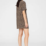 Anine Bing Beth Mini Dress | Black and Brown Leopard