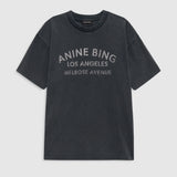 Anine Bing Cade Tee Melrose Stencil | Washed Black