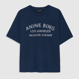 Anine Bing Cade Tee Melrose Stencil | Navy