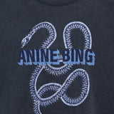 Anine Bing Harvey Crew Sweatshirt Snake | Washed Black