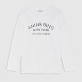 Anine Bing Ivan Long Sleeve New York Stencil | Ivory