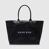Anine Bing Leo Coated Canvas Tote | Black (PRE-ORDER)