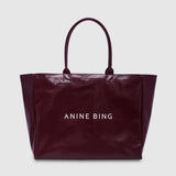 Anine Bing Leo Coated Canvas Tote | Fig (PRE-ORDER)