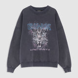 Anine Bing Miles Sweatshirt Leo Muse | Washed Black