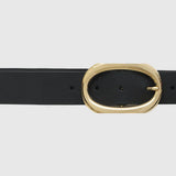 Anine Bing Small Signature Link Belt | Black with Gold