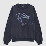 Anine Bing Spencer Sweatshirt Eagle | Washed Black
