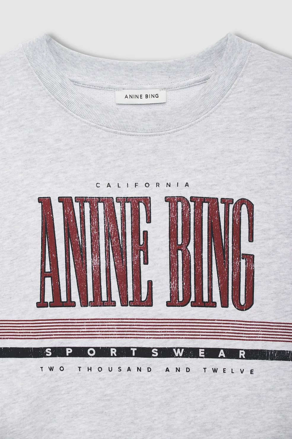 Anine Bing Sporty Cropped Sweatshirt | Heather Grey (PRE-ORDER)