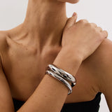Anna Rossi Thin Warped Bangle | Rhodium Silver (PRE-ORDER)