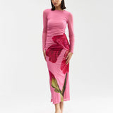 Aston Studio Ezli Mesh Dress | Dusty Iris
