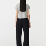 Bassike Twill Pinstitch Detail Pant | Black (PRE-ORDER)