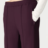 Bassike Twill Stripe Detail Pant | Dark Plum