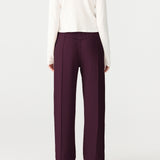 Bassike Twill Stripe Detail Pant | Dark Plum