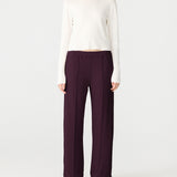 Bassike Twill Stripe Detail Pant | Dark Plum