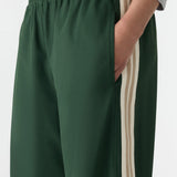 Bassike Wide Leg Athletic Tape Pant | Pine