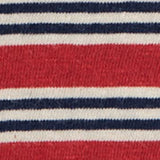 Bassike Stripe Quarter Sleeve T-Shirt | Red/ Navy/ Neutral