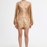 Acler Rothbury Mini Dress | Caramel Metallic