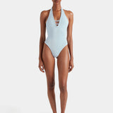 Hunza G Adriana Beaded Swim | Metallic Ice Blue