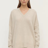 Assembly Label Alora Cashmere V Neck Knit | Tapioca