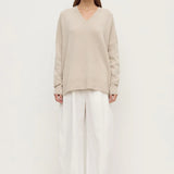 Assembly Label Alora Cashmere V Neck Knit | Tapioca