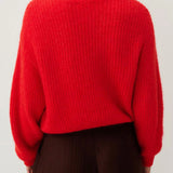 American Vintage East Mock Neck Knit Pullover | Chilli Pepper Melange
