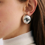 Anna Rossi Domed Earring | Rhodium Silver (PRE-ORDER)